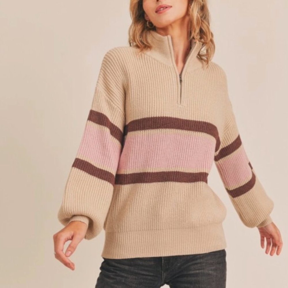 Quarter Zip Varsity Sweater